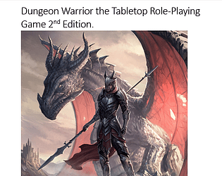 Dungeon Warrior the tabletop role-playing game 2nd edition poster
