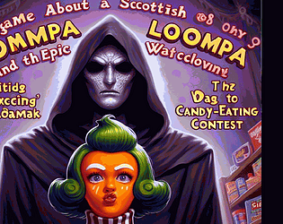 A game about a Scottish oompa loompa and the epic candy-eating contest poster